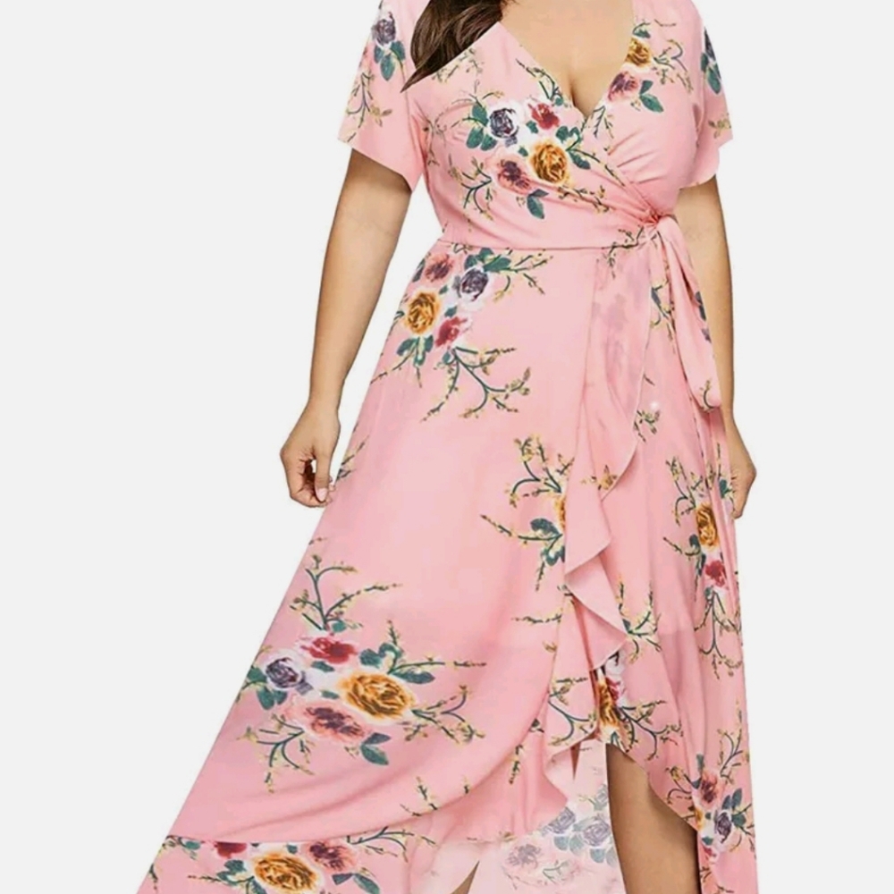 Garden party floral wrap dress, STUNNING print!